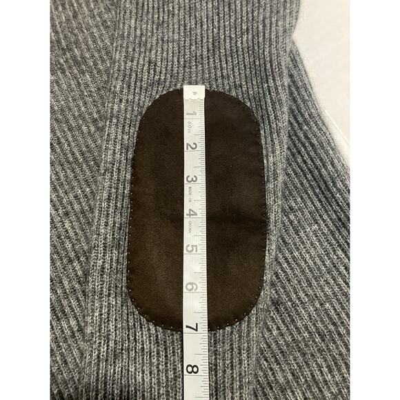 Mens Peter Millar Long Sleeve Sweater Collar Elbow Pads Wool Yak Cashmere Gray L - Picture 14 of 14